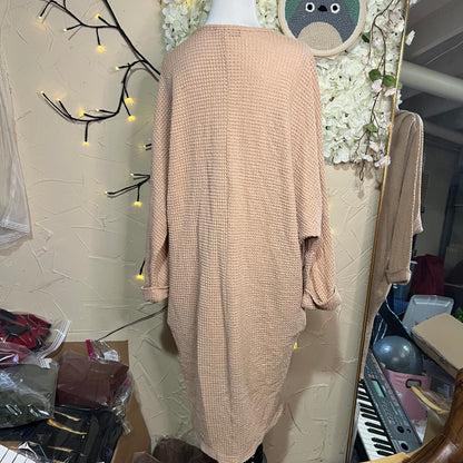 Beige Open Front Cardigan