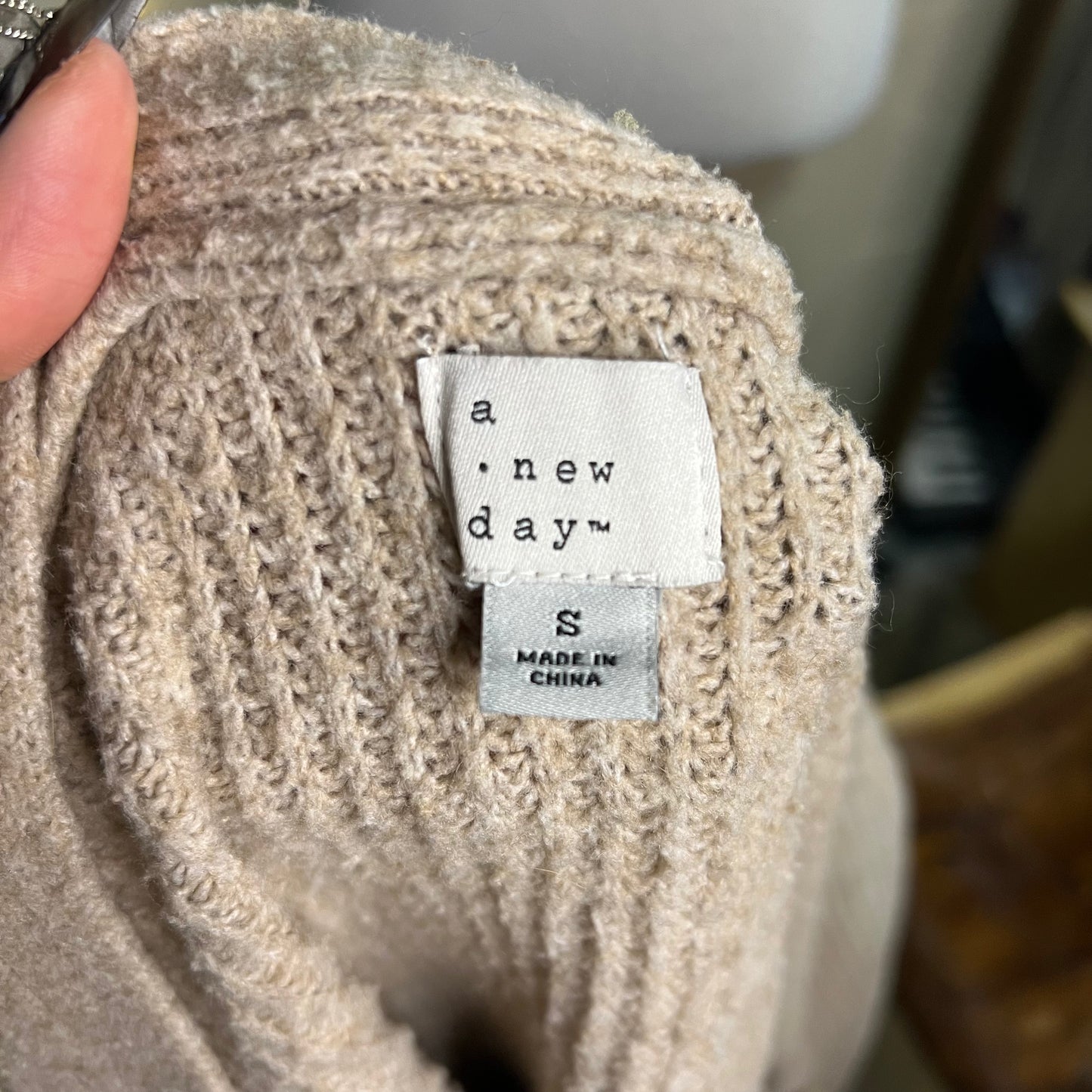 Beige Long Ribbed Button-Front Cardigan