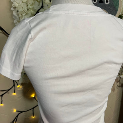 White Rhinestone 'Las Vegas' Logo Tee