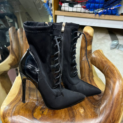 Black Pointed Stiletto Ankle Boots