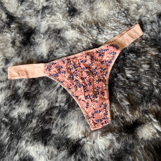 Pink Floral Thong