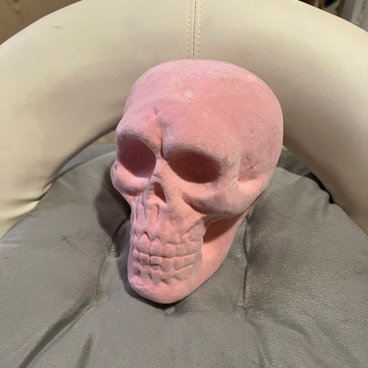 Pink Velvet Skull Accent