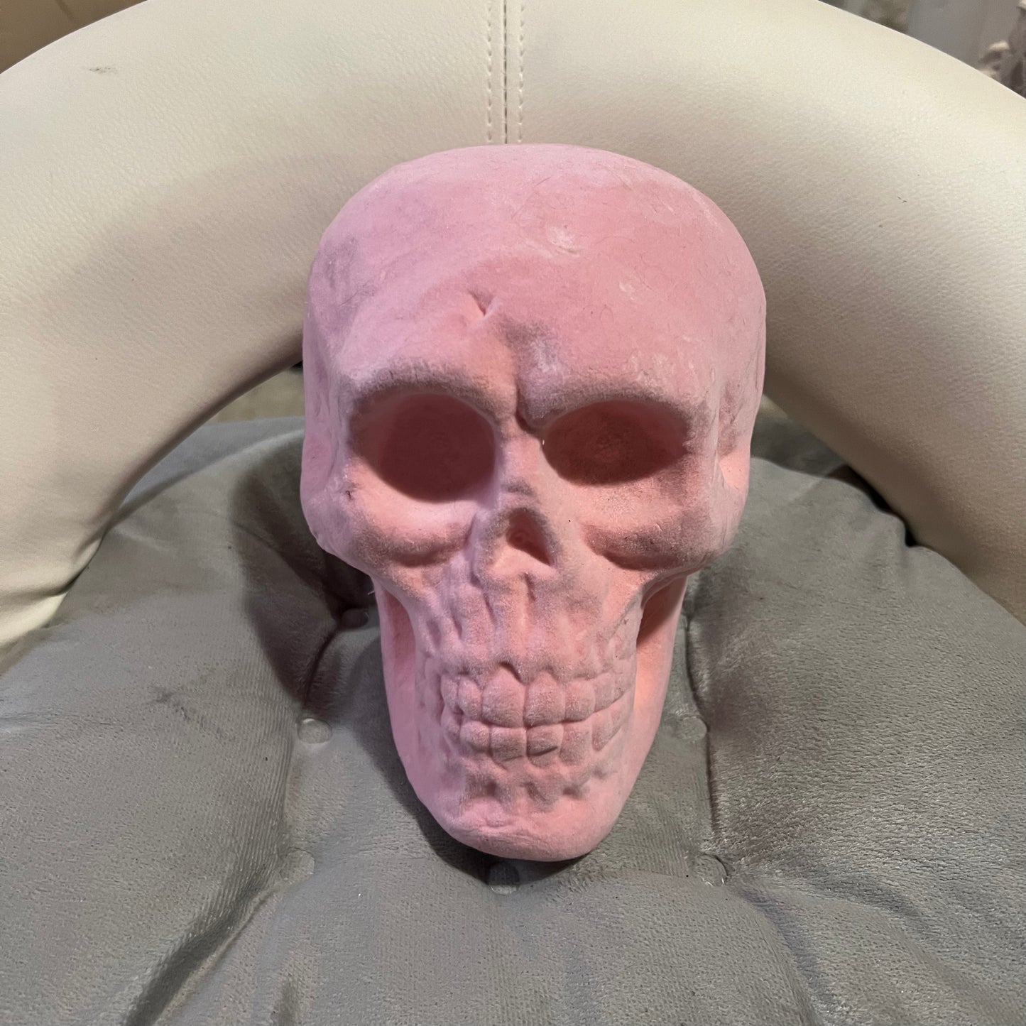 Pink Velvet Skull Accent