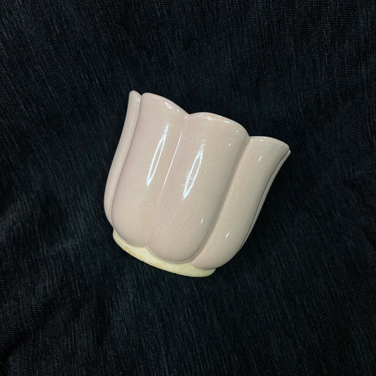 Soft Pink Tulip-Shaped Ceramic Planter