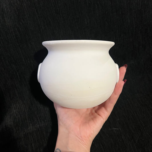 White Ceramic Cauldron Planter