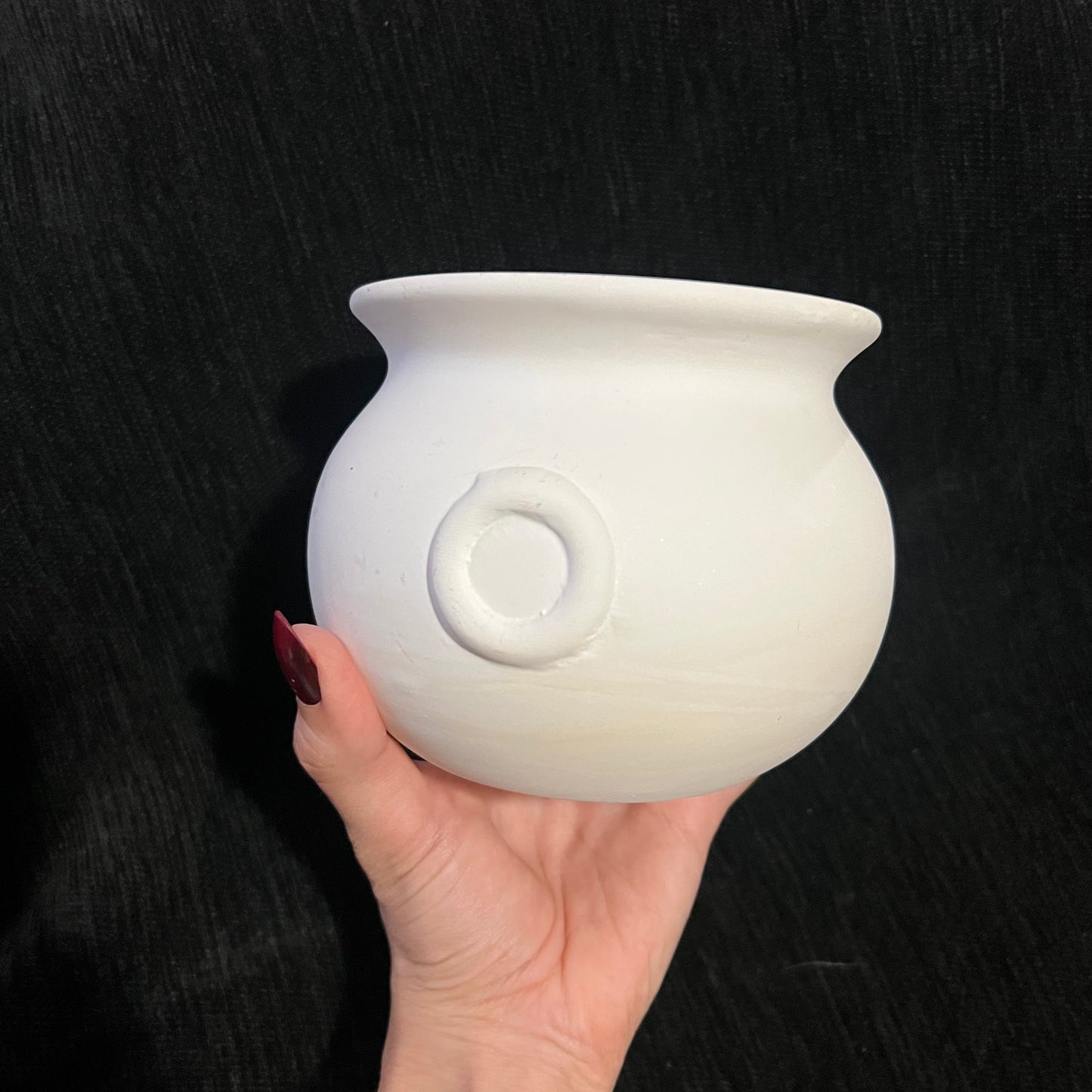 White Ceramic Cauldron Planter
