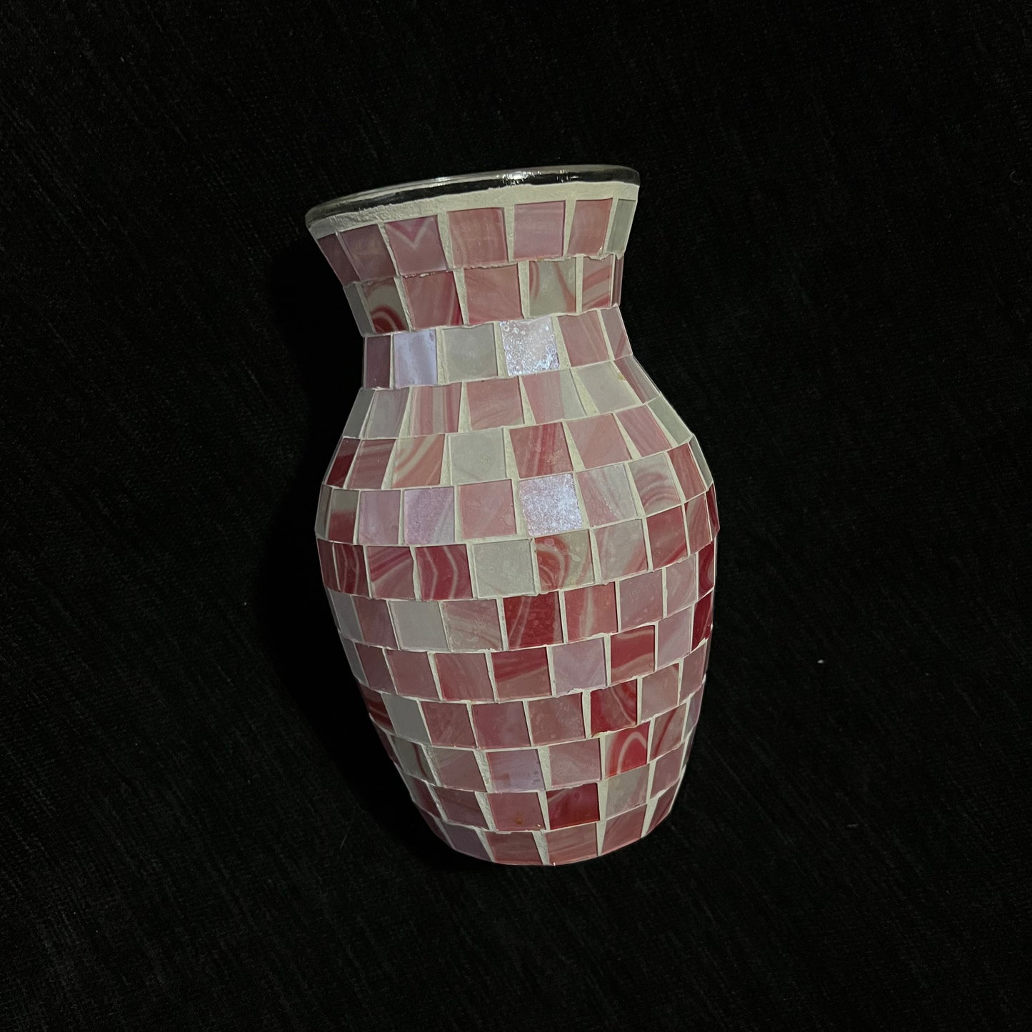 Pink Mosaic Glass Vase