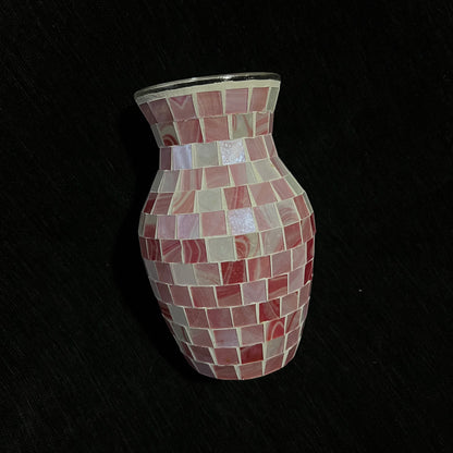 Pink Mosaic Glass Vase