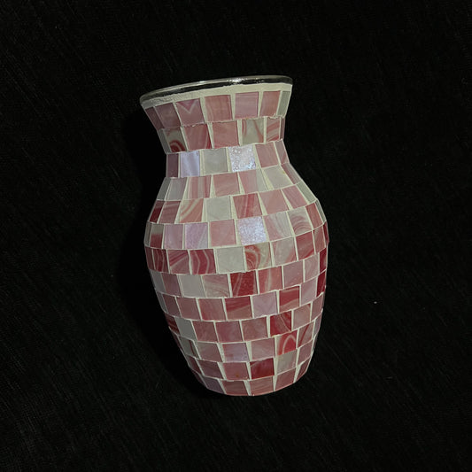 Pink Mosaic Glass Vase