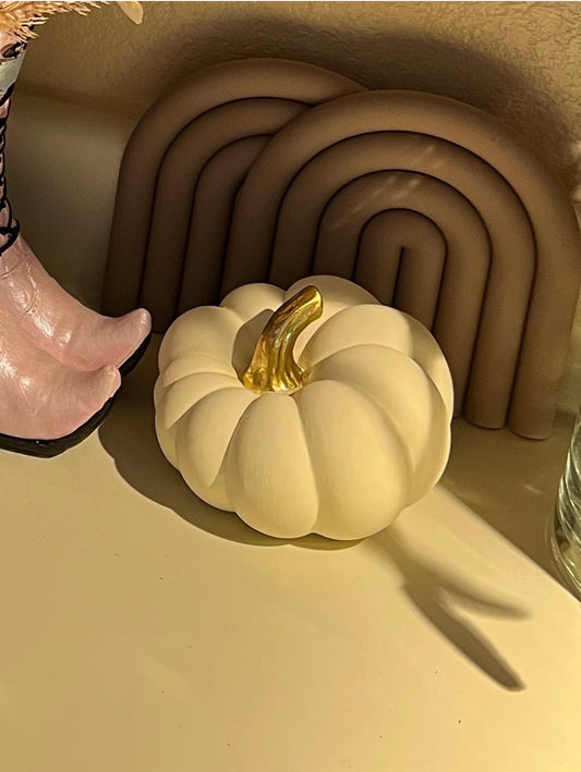 Cream Ceramic Pumpkin