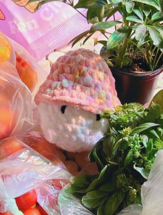 Pink Crochet Mushroom Plush