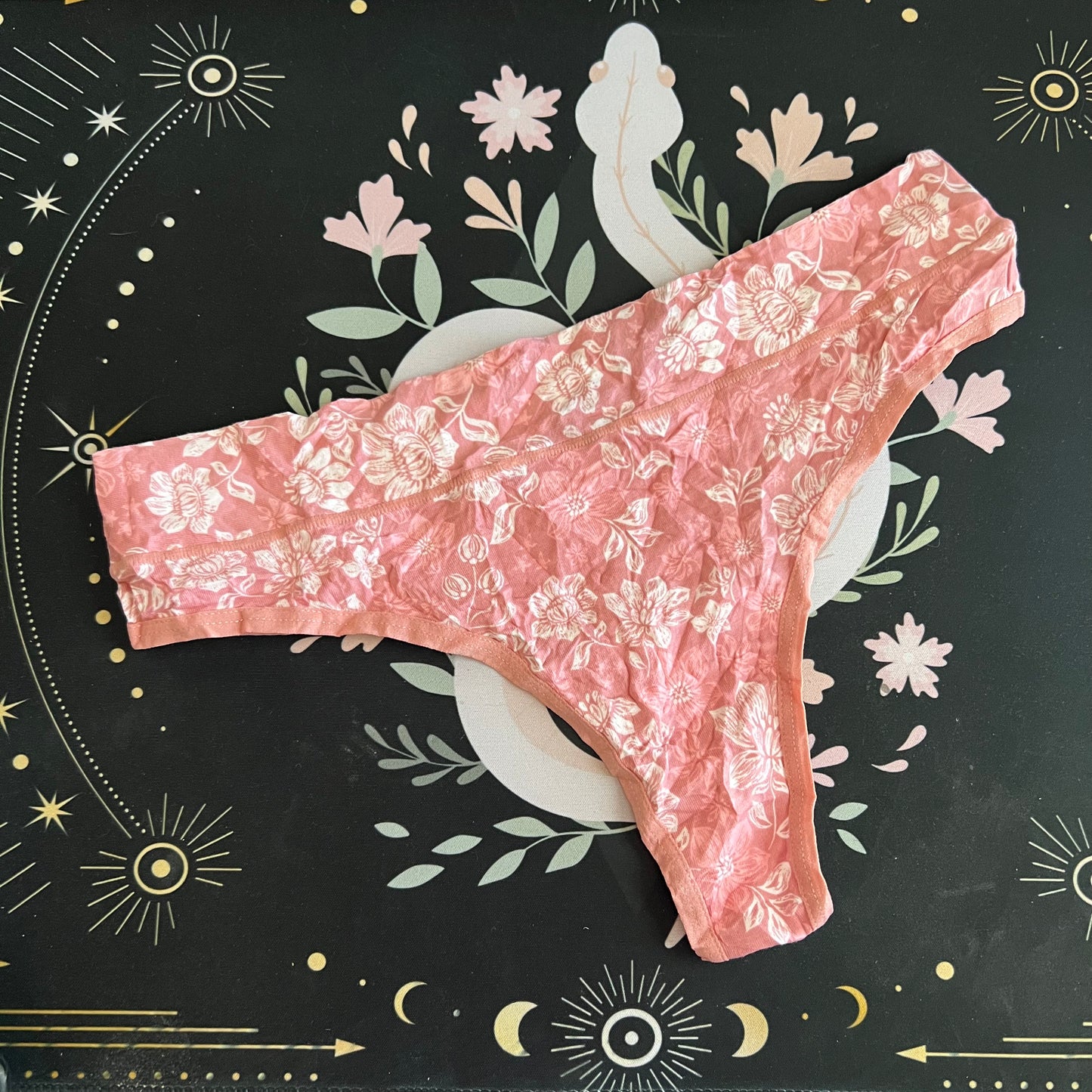 Pink Floral Thong