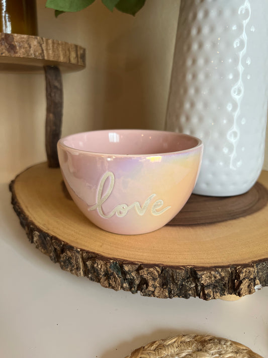 Iridescent Pink Ceramic Bowl