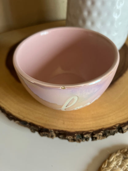 Iridescent Pink Ceramic Bowl