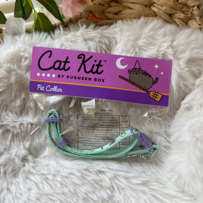 Pusheen Cat Collar in Mint and Lavender