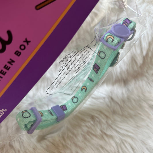 Pusheen Cat Collar in Mint and Lavender