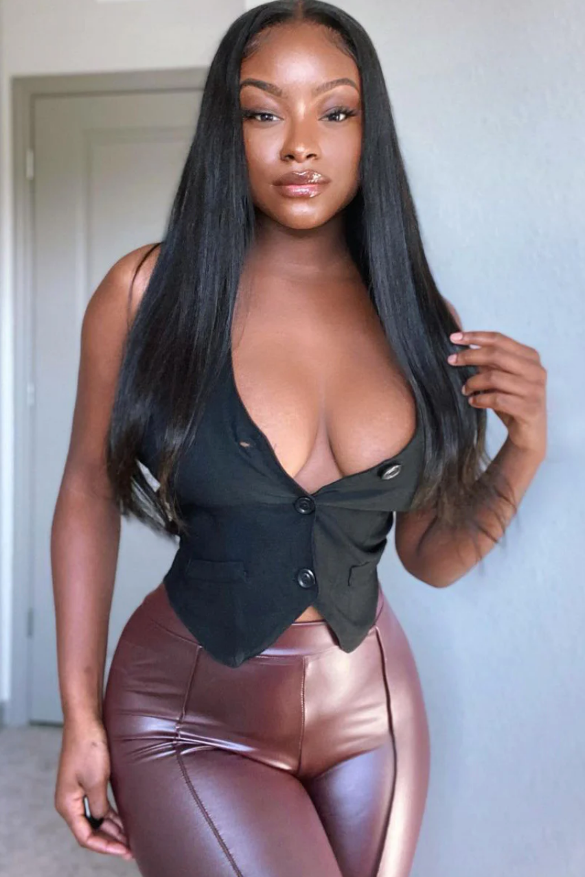 High-Waist Faux Leather Leggings in Wine
