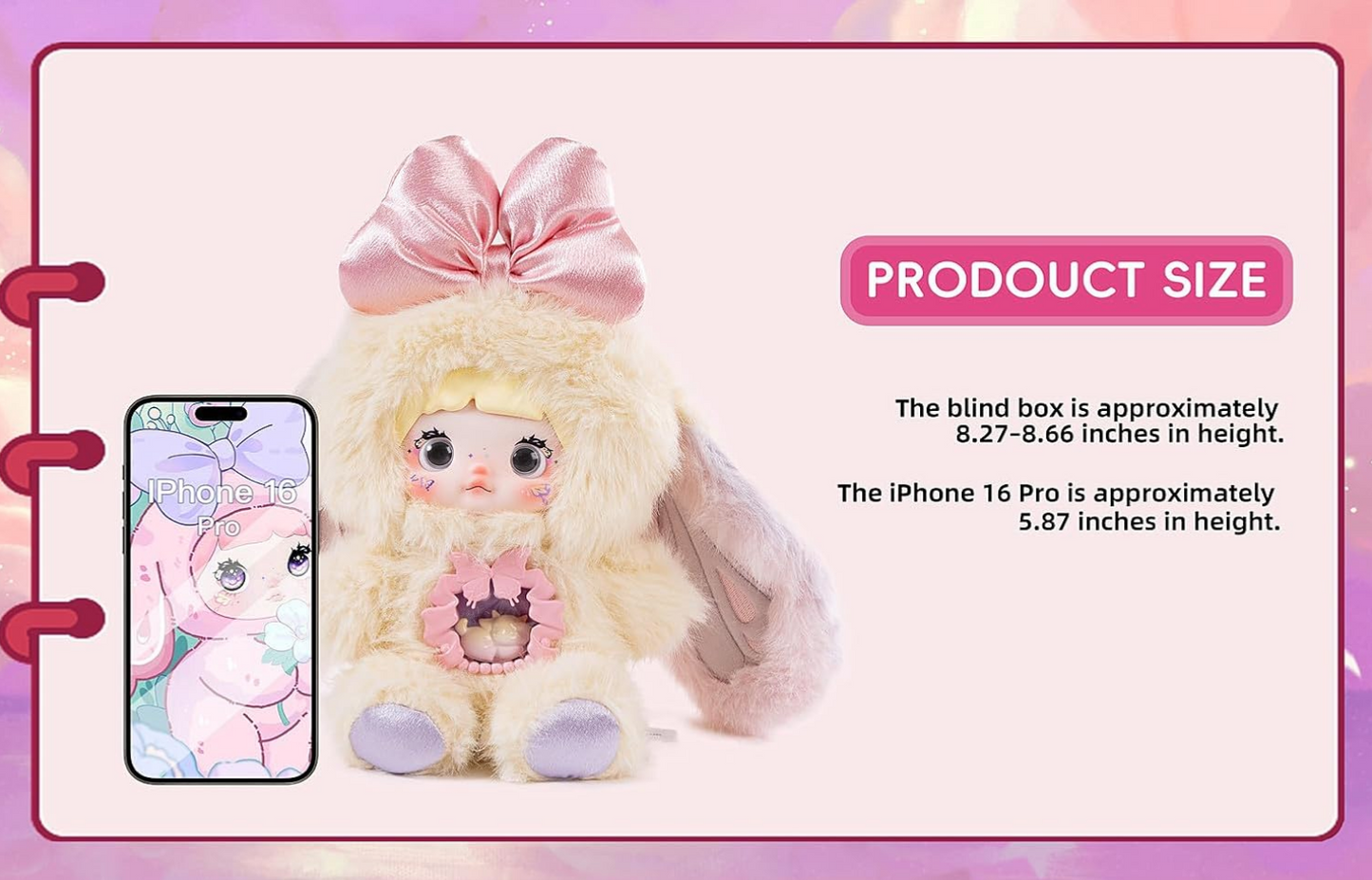 Nommi Plush Fantasy World Series Figure with Keychain in Pastel Blue