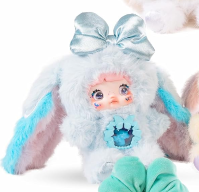 Nommi Plush Fantasy World Series Figure with Keychain in Pastel Blue