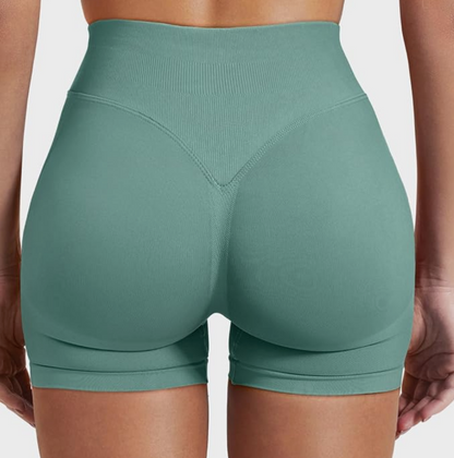 High Waist Sculpting Athletic Shorts in Seafoam Green