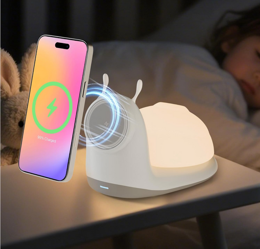 Snail-Shaped Wireless Charging Stand with Night Light
