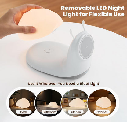 Snail-Shaped Wireless Charging Stand with Night Light
