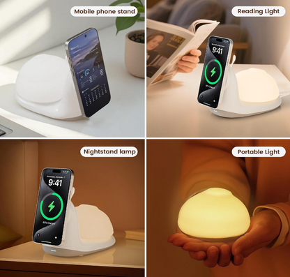 Snail-Shaped Wireless Charging Stand with Night Light