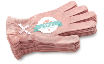 Moisturizing Knit Gloves in Dusty Pink (Set of 6 Pairs)