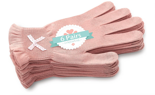 Moisturizing Knit Gloves in Dusty Pink (Set of 6 Pairs)