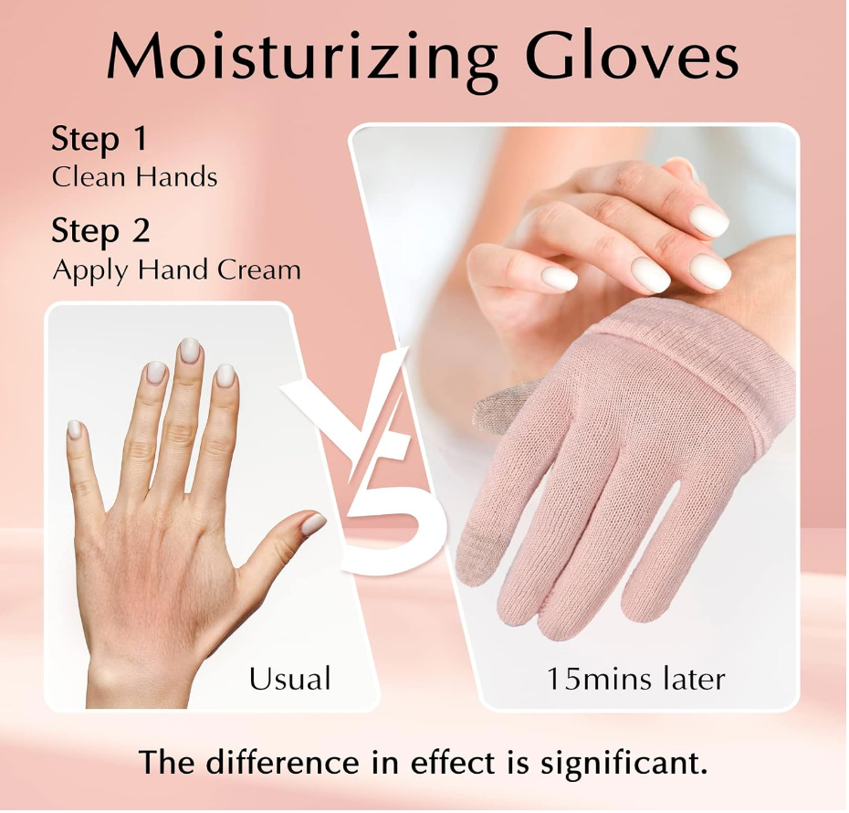 Moisturizing Knit Gloves in Dusty Pink (Set of 6 Pairs)
