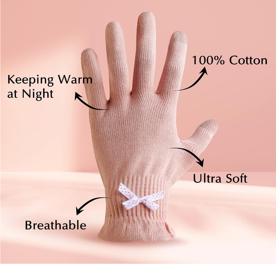Moisturizing Knit Gloves in Dusty Pink (Set of 6 Pairs)