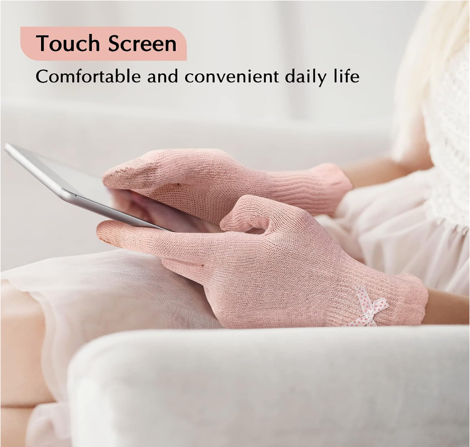 Moisturizing Knit Gloves in Dusty Pink (Set of 6 Pairs)