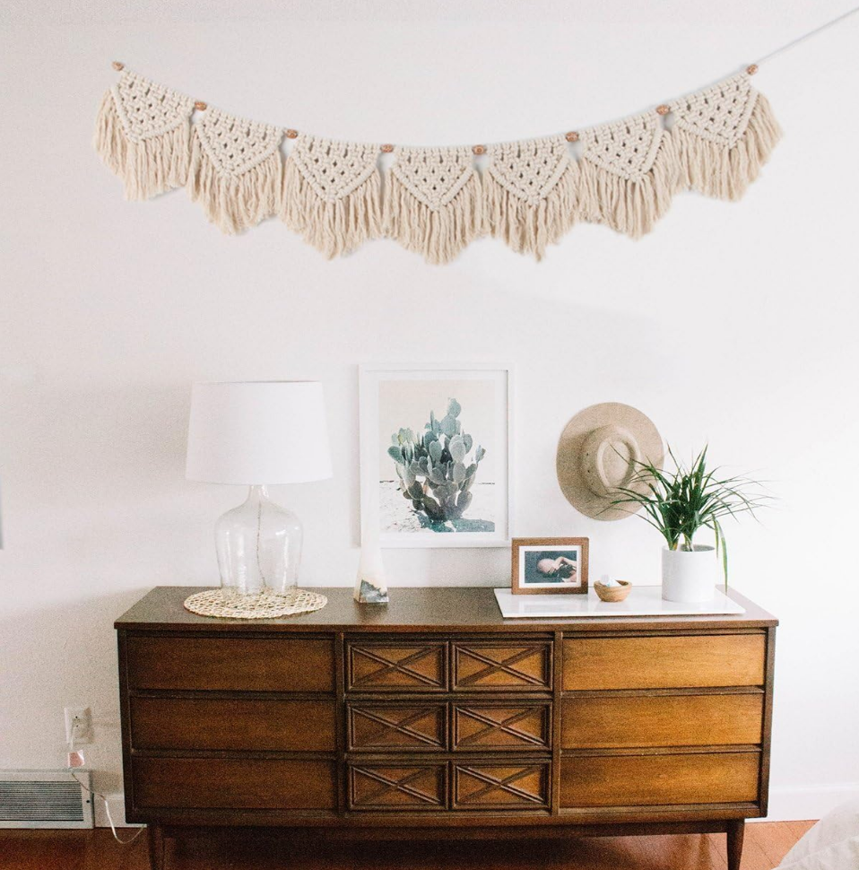 Boho Macrame Triangle Fringee Garland