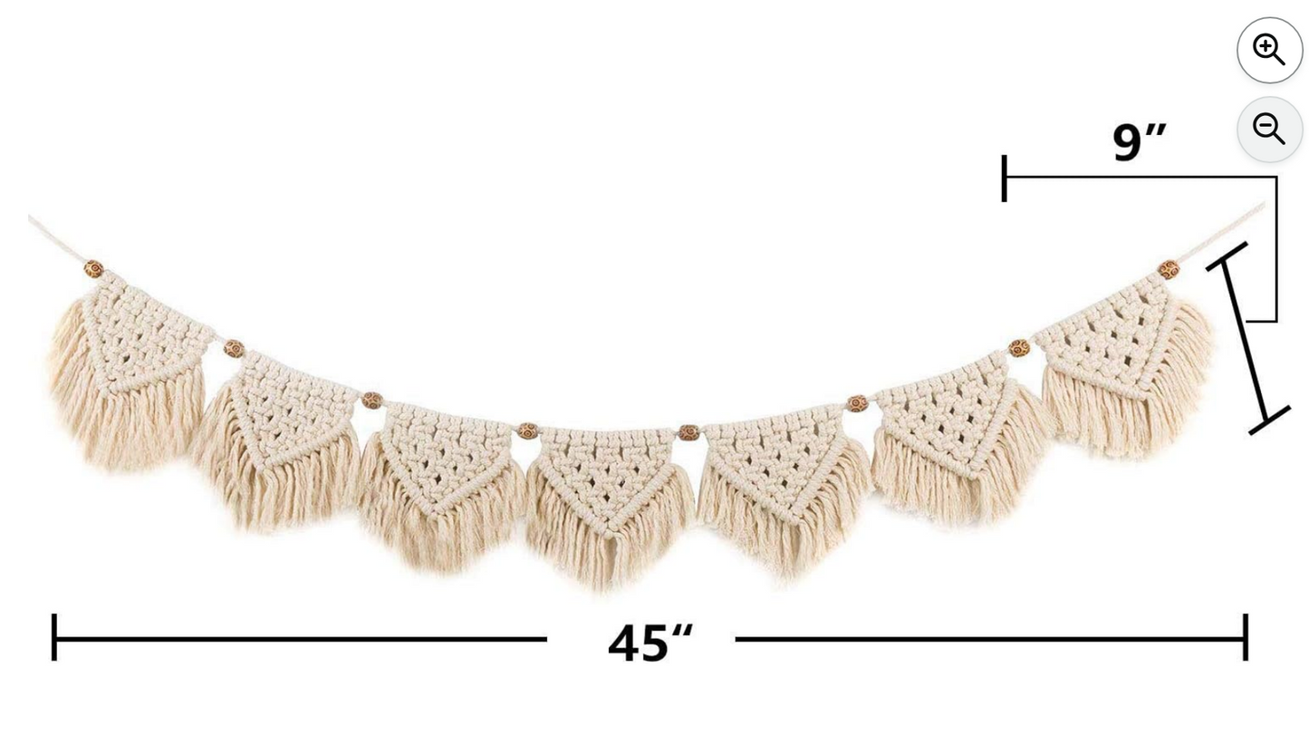 Boho Macrame Triangle Fringee Garland