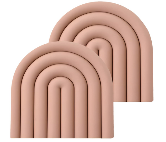 Arched Silicone Trivet Pair in Blush
