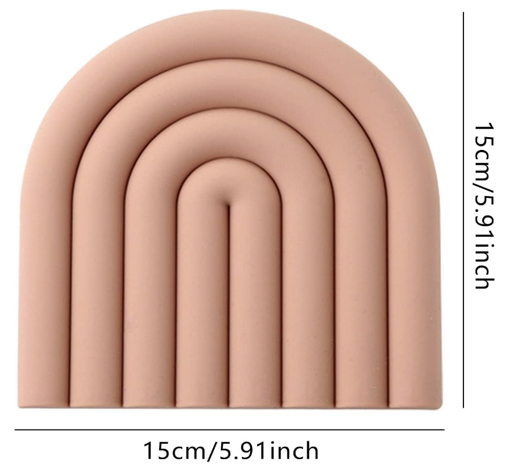 Arched Silicone Trivet Pair in Blush