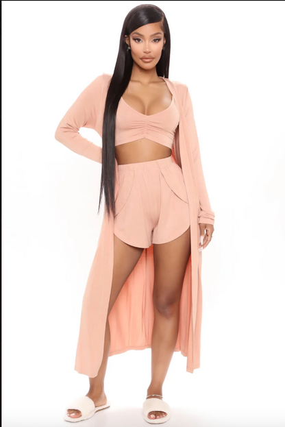 Blush Pink 3-Piece Loungewear Set