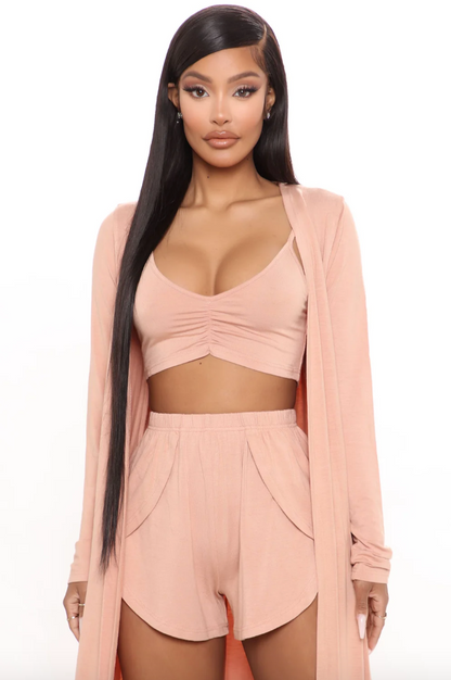 Blush Pink 3-Piece Loungewear Set