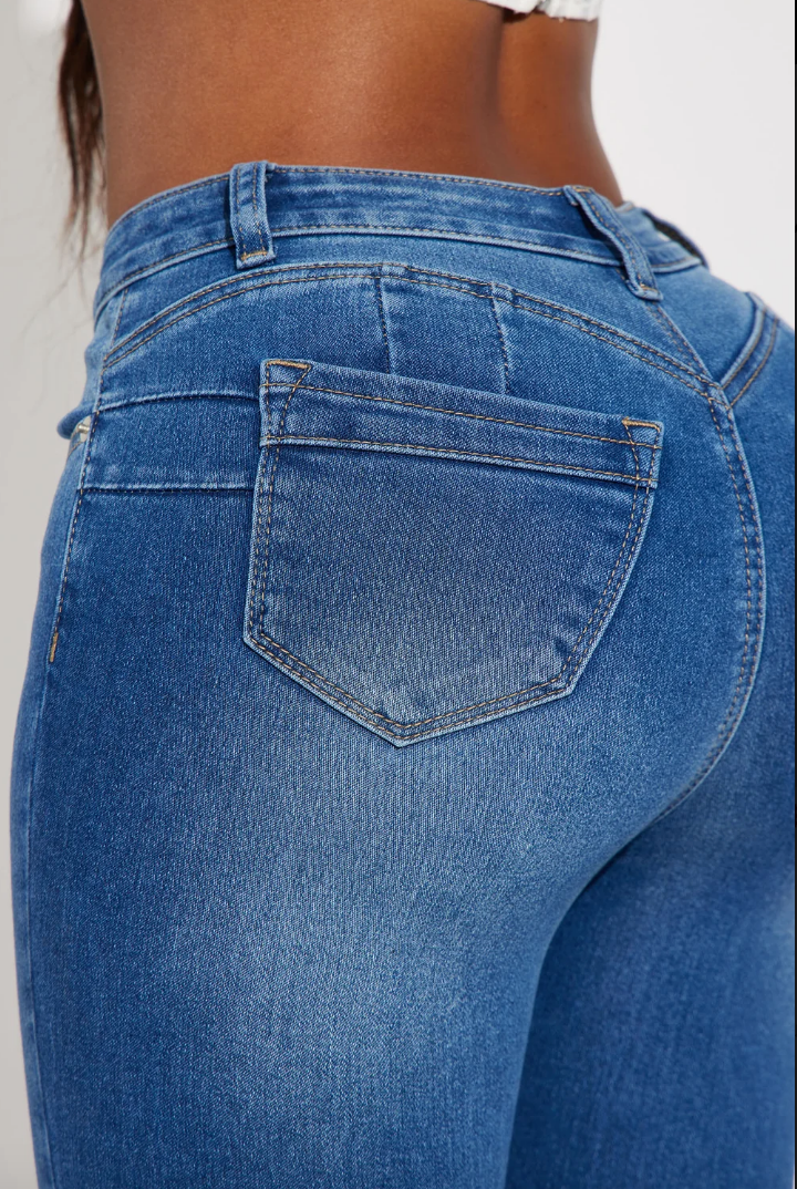 Blue Mid-Rise Skinny Jeans