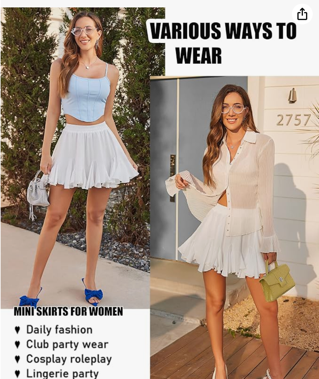 White Mini Ruffle Skirt