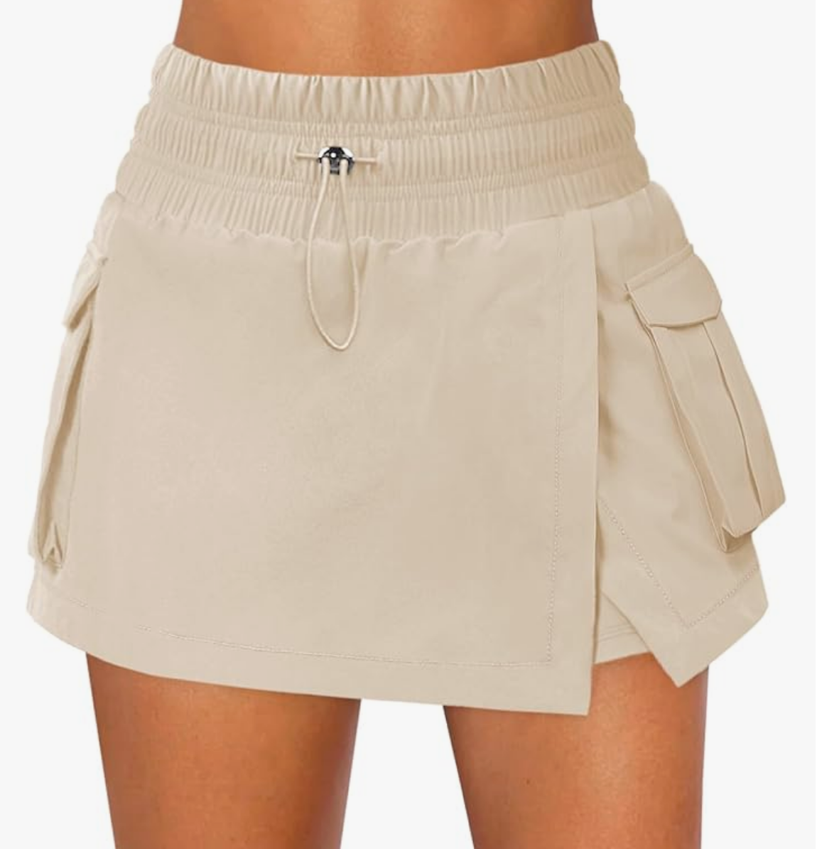 Beige Cargo Skort