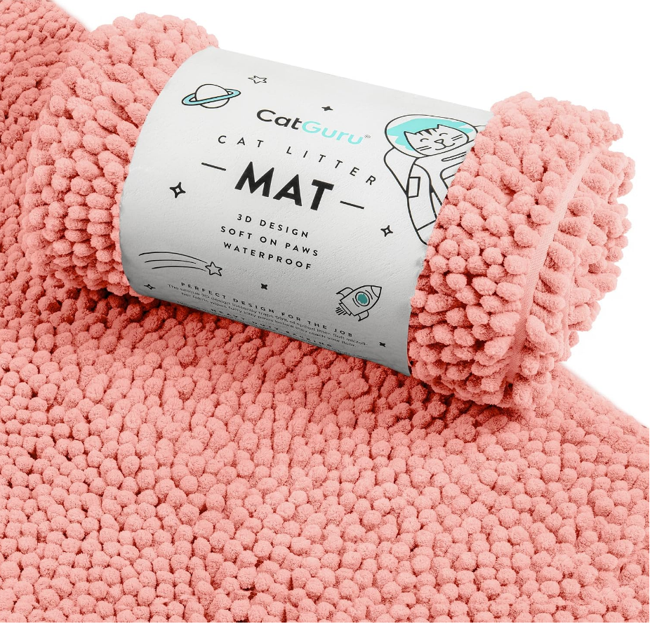 Plush Pink Pet Litter Mat