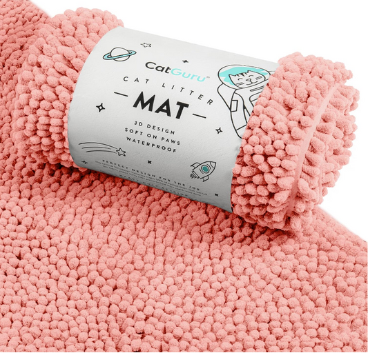 Plush Pink Pet Litter Mat