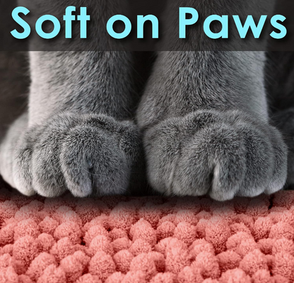 Plush Pink Pet Litter Mat