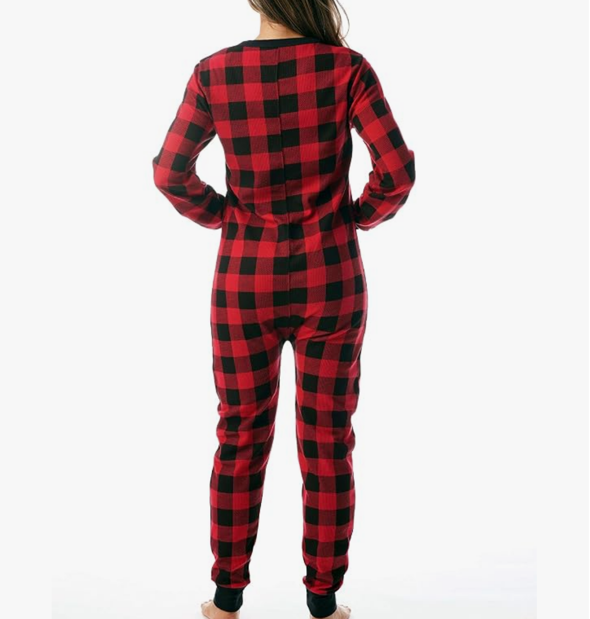 Red and Black Plaid Jumpsuit