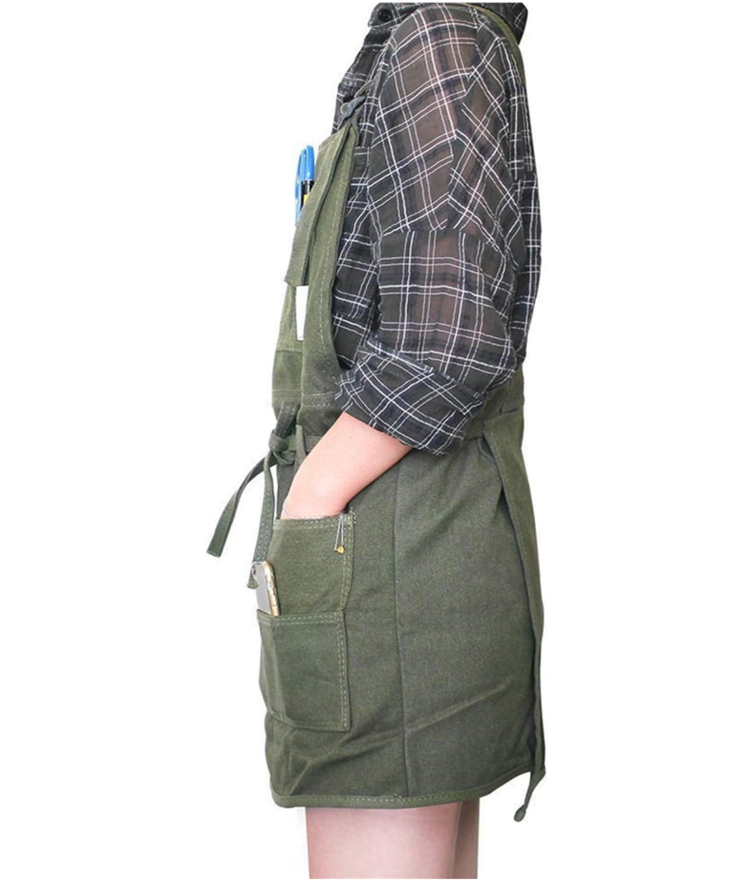 Adjustable Canvas Utility Apron in Olive