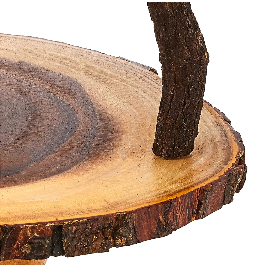 Two-Tier Acacia Wood Serving Stand