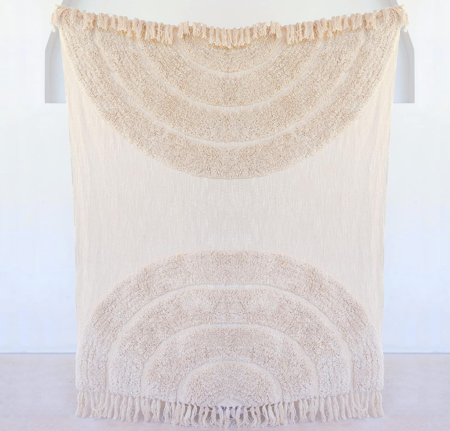 Light Beige Throw Blanket