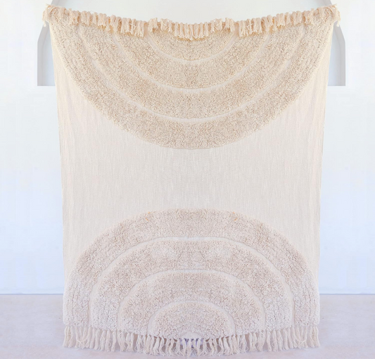 Light Beige Throw Blanket