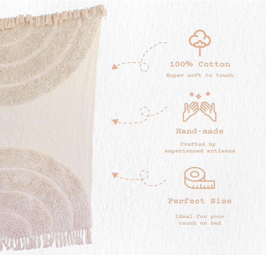 Light Beige Throw Blanket